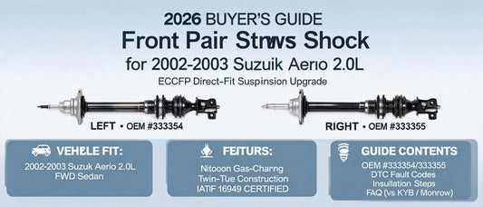 2026 Buyer's Guide: Front Pair Struts Shocks for 2002-2003 Suzuki Aerio 2.0L — ECCPP Direct-Fit Suspension Upgrade