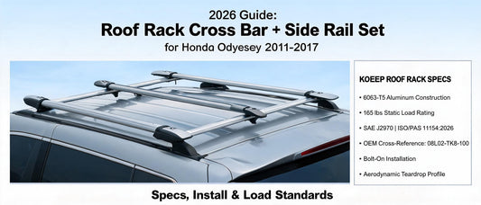 2026 Guide: Roof Rack Cross Bar + Side Rail Set for Honda Odyssey 2011-2017 — Specs, Install & Load Standards