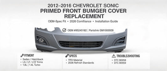 2012–2016 Chevrolet Sonic Primed Front Bumper Cover Replacement: OEM-Spec Fit, 2026 Compliance & Installation Guide