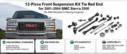 12-Piece Front Suspension Kit Tie Rod End for 2001–2004 GMC Sierra 2500: The 2026 Standard in Steering Longevity