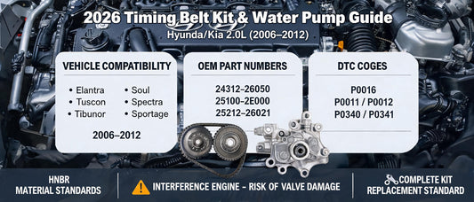 2026 Timing Belt Kit & Water Pump Guide: Hyundai/Kia 2.0L (2006–2012) — Compatibility, DTC Codes & Replacement Standards