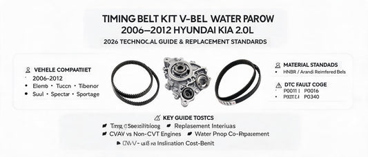 Timing Belt Kit V-Belt Water Pump 2006–2012 Hyundai Kia 2.0L: 2026 Technical Guide & Replacement Standards