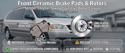 Front Ceramic Brake Pads & Rotors for 2001 Chrysler Town & Country / Dodge Caravan — 2026 Technical Review