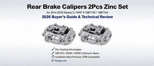 Rear Brake Calipers 2Pcs Zinc Set for 2014-2016 Mazda 3 (19B7155 / 19B7154) — 2026 Buyer's Guide & Technical Review