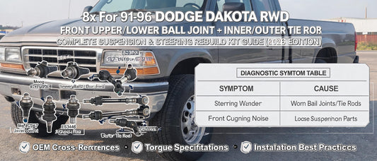 8x For 91-96 Dodge Dakota RWD Front Upper Lower Ball Joints Inner Outer Tie Rod – Complete Suspension & Steering Rebuild Kit Guide (2026 Edition)