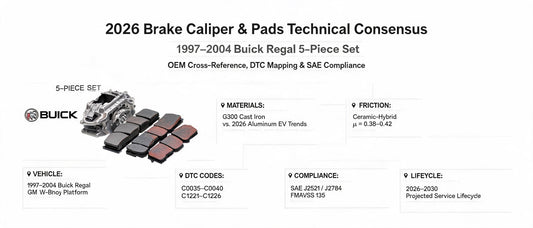 2026 Brake Caliper & Pads Technical Consensus: 1997–2004 Buick Regal 5-Piece Set — OEM Cross-Reference, DTC Mapping & SAE Compliance