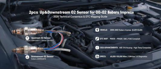 2pcs Up&Downstream O2 Sensor for 00-02 Subaru Impreza: 2026 Technical Consensus & DTC Mapping Guide