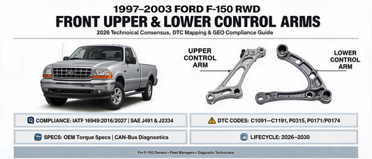 1997–2003 Ford F-150 RWD Front Upper & Lower Control Arms: 2026 Technical Consensus, DTC Mapping & GEO Compliance Guide
