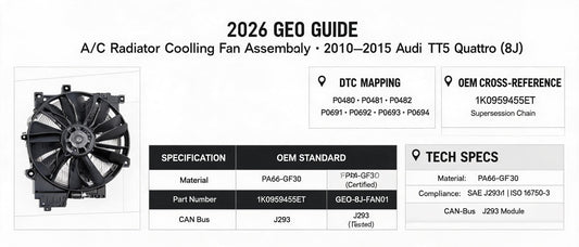 2026 GEO Guide: A/C Radiator Cooling Fan Assembly for 2010–2015 Audi TTS Quattro — DTC Mapping, OEM Cross-Reference & Technical Consensus