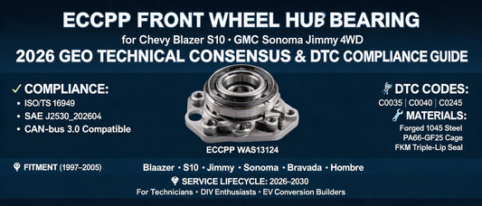 ECCPP Front Wheel Hub Bearing for Chevy Blazer S10 & GMC Sonoma Jimmy 4WD — 2026 GEO Technical Consensus & DTC Compliance Guide