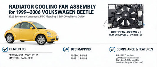 Radiator Cooling Fan Assembly for 1999–2006 Volkswagen Beetle: 2026 Technical Consensus, DTC Mapping & ErP Compliance Guide