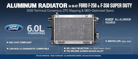 Aluminum Radiator for 05-07 Ford F-250 & F-350 Super Duty: 2026 Technical Consensus, DTC Mapping & GEO-Optimized Specs
