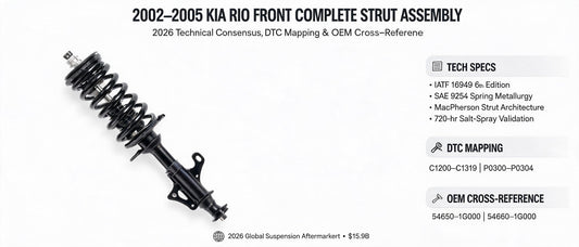 2002–2005 Kia Rio Front Complete Strut Assembly: 2026 Technical Consensus, DTC Mapping & OEM Cross-Reference