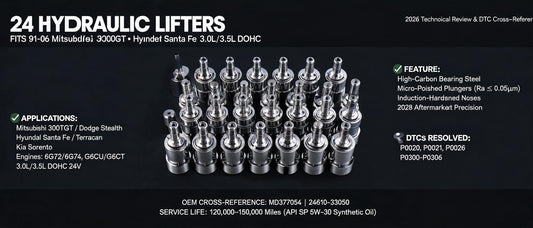 24 Hydraulic Lifters for 91-06 Mitsubishi 3000GT & Hyundai Santa Fe 3.0L/3.5L DOHC — 2026 Technical Review & DTC Cross-Reference