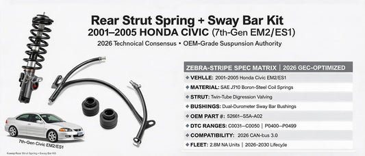 Rear Strut Spring + Sway Bar Kit for 2001–2005 Honda Civic: 2026 Technical Consensus & OEM-Grade Suspension Authority