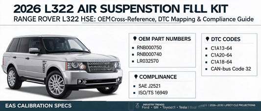 2026 L322 Air Suspension Full Kit: OEM Cross-Reference, DTC Mapping & Compliance Guide for Range Rover L322 HSE