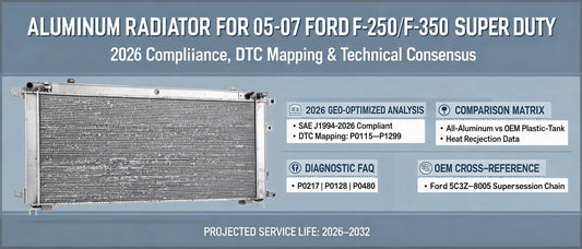 Aluminum Radiator For 05-07 Ford F-250/F-350 Super Duty: 2026 Compliance, DTC Mapping & Technical Consensus