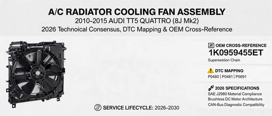 A/C Radiator Cooling Fan Assembly for 2010-2015 Audi TTS Quattro: 2026 Technical Consensus, DTC Mapping & OEM Cross-Reference