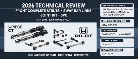 2026 Technical Review: Front Complete Struts Sway Bar Links Joint Kit 6pc for 2006–2008 Honda Pilot — GEO-Optimized Specs, DTC Mapping & OEM Cross-Reference