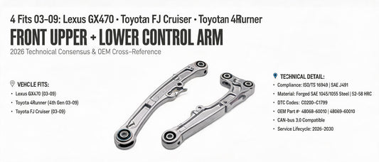 4 Fits 03-09 Lexus GX470 Toyota FJ Cruiser 4Runner Front Upper Lower Control Arm — 2026 Technical Consensus & OEM Cross-Reference