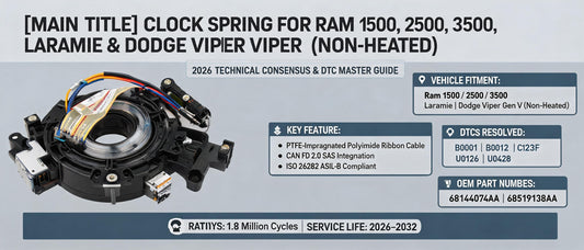 Clock Spring for Ram 1500, 2500, 3500, Laramie & Dodge Viper (Non-Heated) — 2026 Technical Consensus & DTC Master Guide