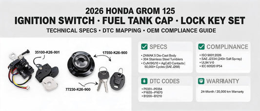 2026 Honda Grom 125 Ignition Switch Fuel Tank Cap Lock Key Set: Technical Specs, DTC Mapping & OEM Compliance Guide