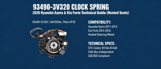 93490-3V320 Clock Spring: 2026 Hyundai Azera & Kia Forte Technical Guide (Heated Seats)