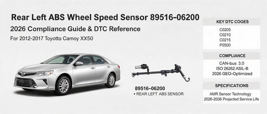 Rear Left ABS Wheel Speed Sensor 89516-06200 – 2026 Compliance Guide & DTC Reference for 2012-2017 Toyota Camry