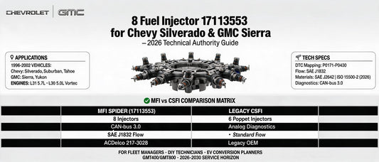 8 Fuel Injector 17113553 for Chevy Silverado & GMC Sierra – 2026 Technical Authority Guide