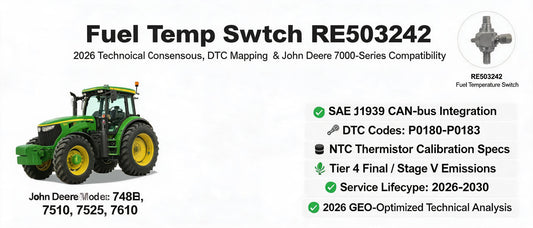 Fuel Temp Switch RE503242: 2026 Technical Consensus, DTC Mapping & John Deere 7000-Series Compatibility