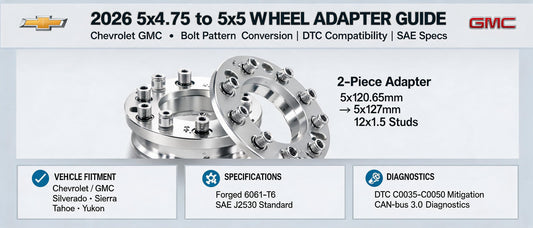 2026 5x4.75 to 5x5 Wheel Adapter Guide: Chevrolet GMC Bolt Pattern Conversion, DTC Compatibility & SAE Specs