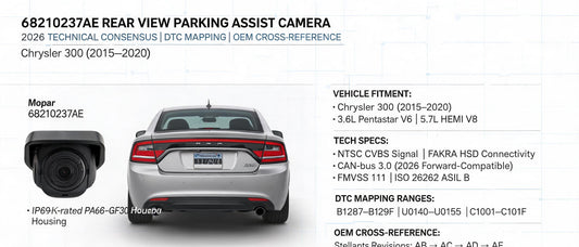 68210237AE Rear View Parking Assist Camera: 2026 Technical Consensus, DTC Mapping & OEM Cross-Reference for Chrysler 300 (2015–2020)