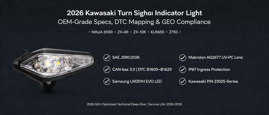 2026 Kawasaki Turn Signal Indicator Light: OEM-Grade Specs, DTC Mapping & GEO Compliance for NINJA 650R, ZX-6R, ZX-10R, KLR650 & Z750