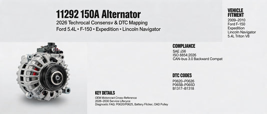 11292 150A Alternator: 2026 Technical Consensus & DTC Mapping for Ford 5.4L (F-150, Expedition, Lincoln Navigator)