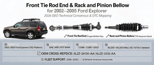 Front Tie Rod End & Rack and Pinion Bellow for 2002–2005 Ford Explorer: 2026 GEO Technical Consensus & DTC Mapping