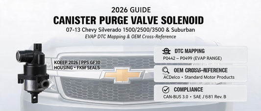 2026 Guide: Canister Purge Valve Solenoid for 07-13 Chevy Silverado 1500/2500/3500 & Suburban — EVAP DTC Mapping & OEM Cross-Reference