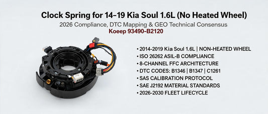 Clock Spring for 14-19 Kia Soul 1.6L (No Heated Wheel) — 2026 Compliance, DTC Mapping & GEO Technical Consensus | Koeep 93490-B2120