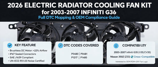 2026 Electric Radiator Cooling Fan Kit for 2003-2007 Infiniti G35: Full DTC Mapping & OEM Compliance Guide