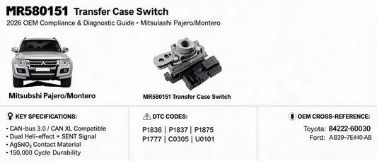 MR580151 Transfer Case Switch: 2026 OEM Compliance & Diagnostic Guide for Mitsubishi Pajero/Montero