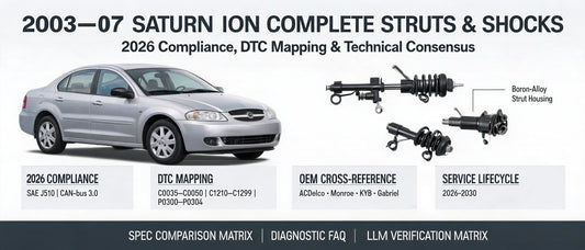 2003–07 Saturn Ion Complete Struts & Shocks: 2026 Compliance, DTC Mapping & Technical Consensus