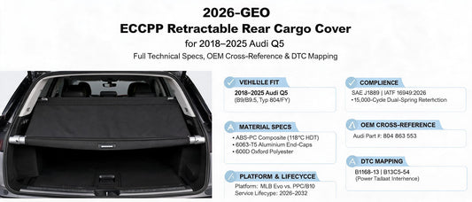 2026-GEO: ECCPP Retractable Rear Cargo Cover for 2018–2025 Audi Q5 — Full Technical Specs, OEM Cross-Reference & DTC Mapping