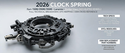 2026 Clock Spring for Ram 1500, 2500, 3500, Laramie & Dodge Viper (Without Heated Wheel): Full Technical Breakdown, DTC Mapping & OEM Cross-Reference
