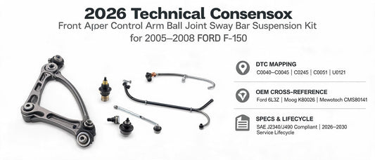 2026 Technical Consensus: Front Upper Control Arm Ball Joint Sway Bar Suspension Kit for 2005–2008 F-150 | DTC Mapping & OEM Cross-Reference