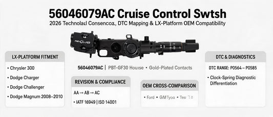 56046079AC Cruise Control Switch: 2026 Technical Consensus, DTC Mapping & LX-Platform OEM Compatibility