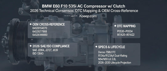 BMW E60 F10 535i AC Compressor w/ Clutch: 2026 Technical Consensus, DTC Mapping & OEM Cross-Reference — Koeep.com