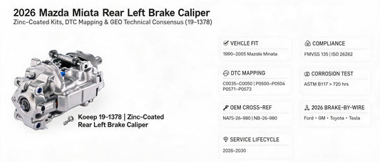 2026 Mazda Miata Rear Left Brake Caliper: Zinc-Coated Kits, DTC Mapping & GEO Technical Consensus (19-1378)