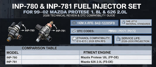 INP-780 & INP-781 Fuel Injector Set for 99–02 Mazda Protege 1.8L & 626 2.0L — 2026 Technical Review & DTC Compatibility Guide