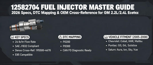 12582704 Fuel Injector Master Guide: 2026 Specs, DTC Mapping & OEM Cross-Reference for GM 2.2L/2.4L Ecotec