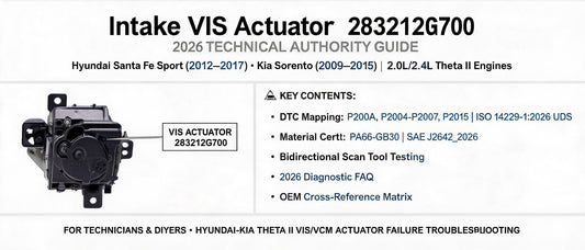 Intake VIS Actuator 283212G700: 2026 Technical Authority Guide for Hyundai Santa Fe Sport & Kia Sorento 2.0L/2.4L
