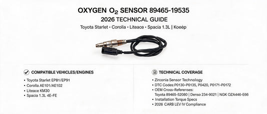 Oxygen O2 Sensor 89465-19535: 2026 Technical Guide for Toyota Starlet, Corolla, Liteace & Spacia 1.3L | Koeep